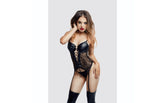 Glossy Miriam Wetlook BDSM Lingerie Set Black - - Her Fetish